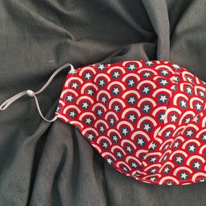 (3/$30) Captain America shield print mask